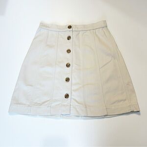 *Banana Republic Cream Button-Front Twill Mini Skirt*